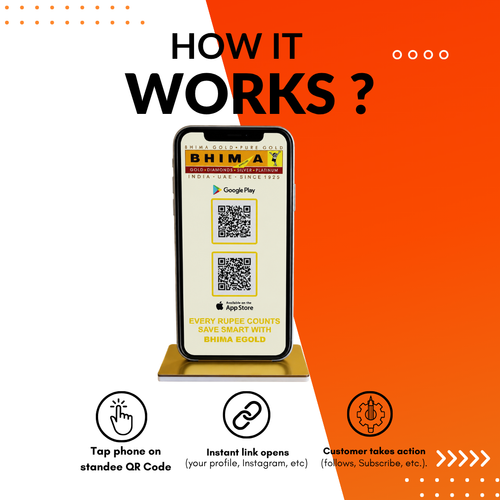 2 QR NFC Enabled Mobile Shape Standee For Mobile and Electronics