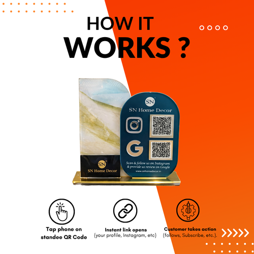 2 QR NFC Enabled Standee for Home Decor Store