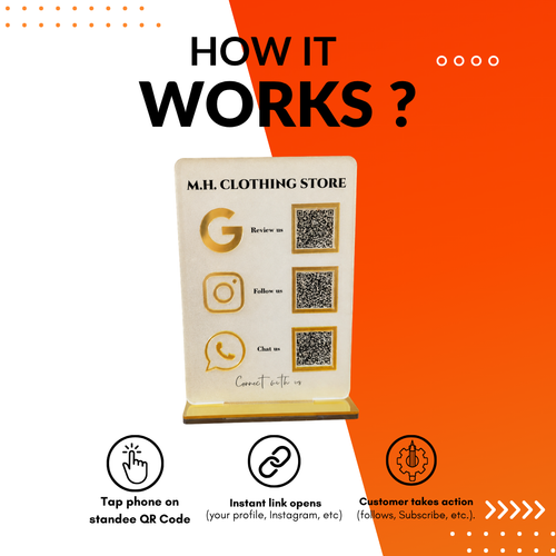 3 QR Frosted Vertical Standee