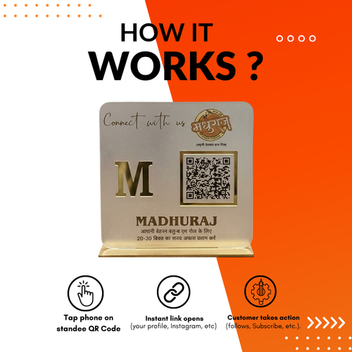 1 QR NFC Enabled Frosted Premium Menu Table Standee Pack for Restaurant | Cafe - Digital Menu