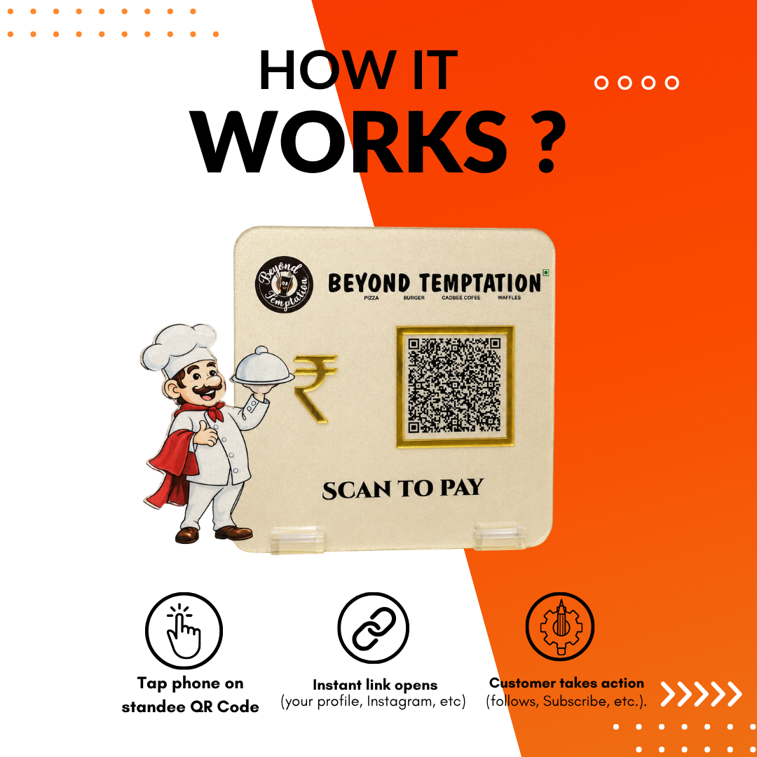 1 QR NFC Enabled Standee Chef Cut out Standee