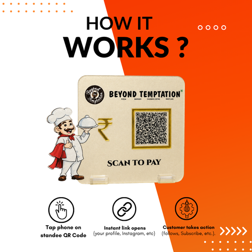1 QR NFC Enabled Standee Chef Cut out Standee