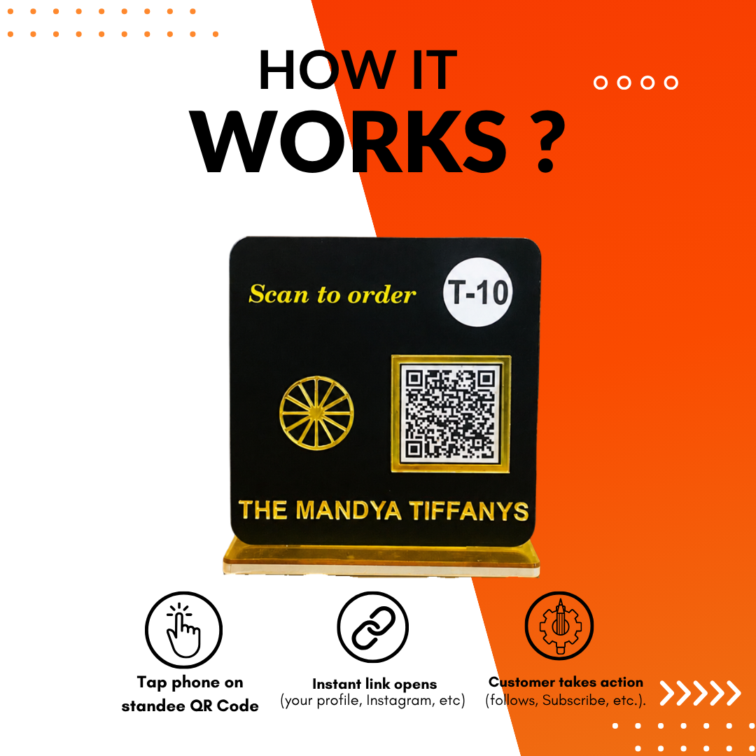1 QR NFC Enabled Tabletop Standee for Restaurant / Cafe - Digital Menu