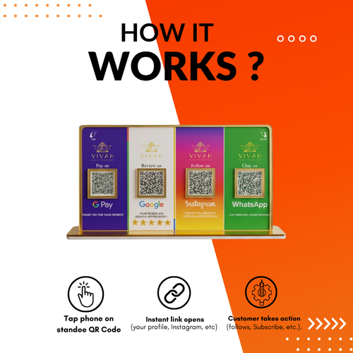 4 QR NFC Enabled Multi Colour Social Plateform Standee
