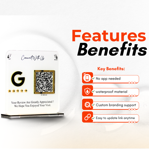 1 QR NFC Enabled Standee for Dental Clinic |White Colur Standee