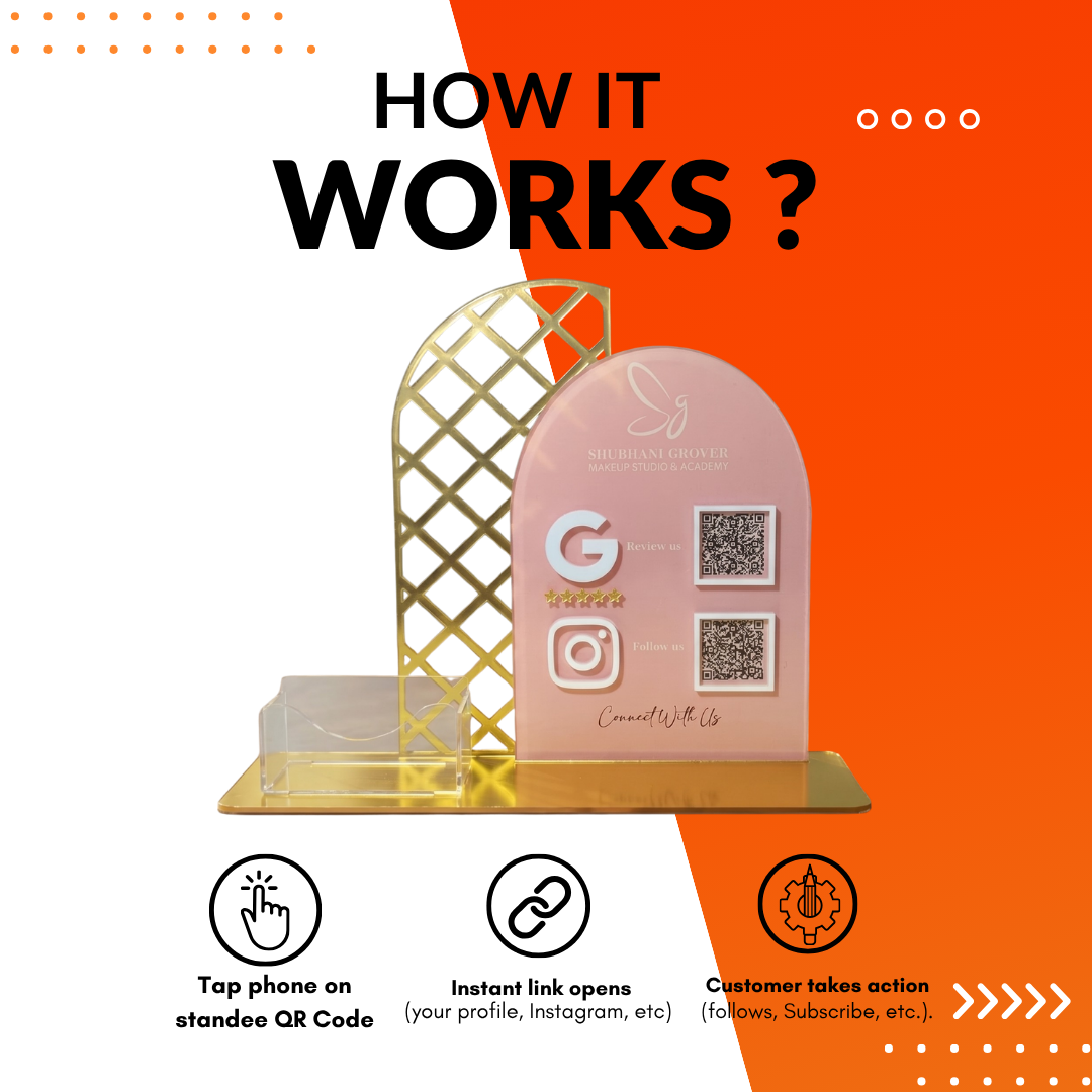 2 QR NFC Enabled Round Curve Round Standee for Restaurant For Restaurant & Cafe
