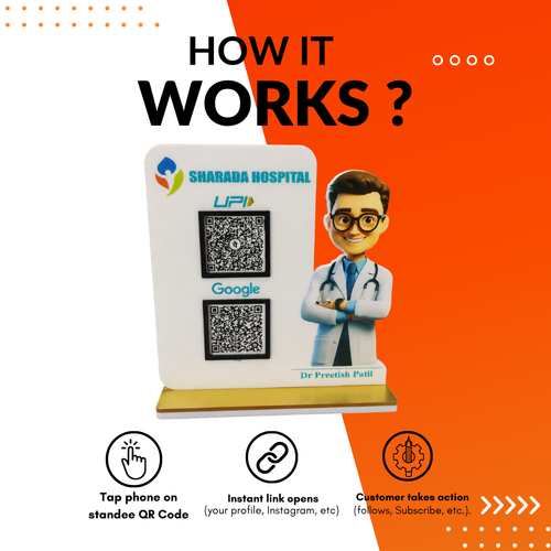 2 QR NFC Enabled Doctor Printed Standee For Doctores and medicals For Clinic and Hospital