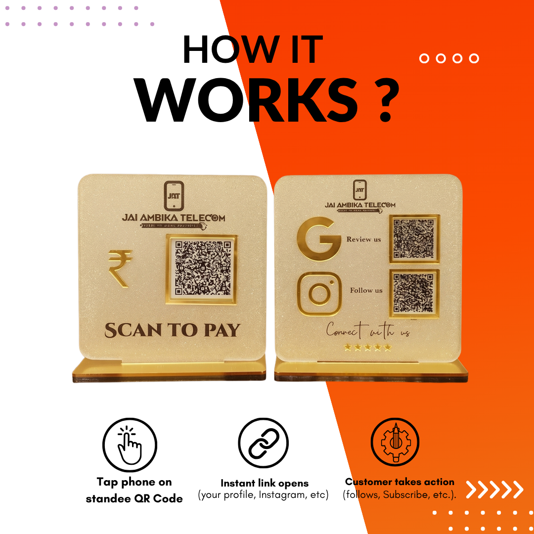 2 Frosted Standee NFC Enabled Bundle - Google + Instagram + Payment