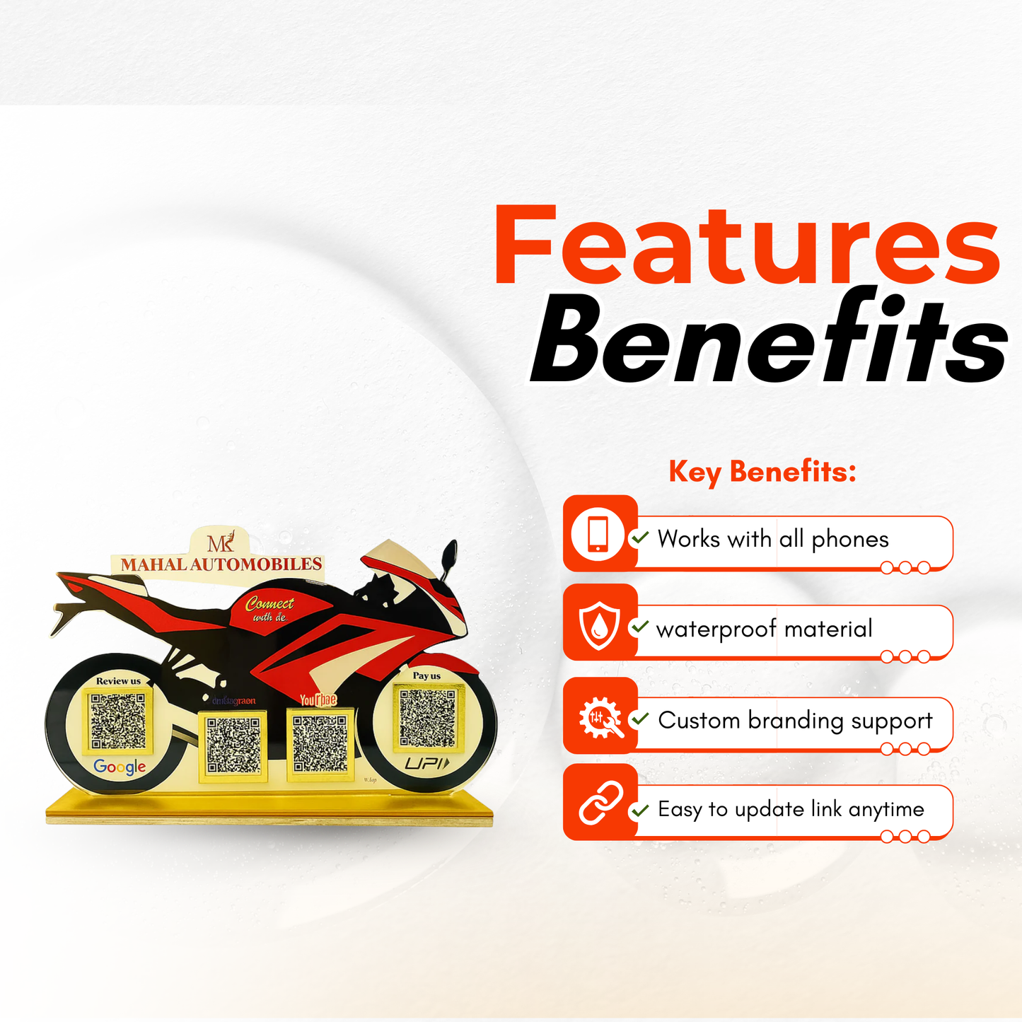 4 QR NFC Enabled Bike shape Standee