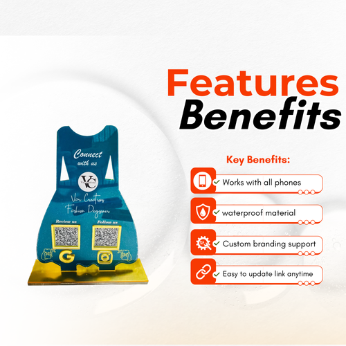 2 QR NFC Enabled Dress- Shaped Qr Acrylic Standee