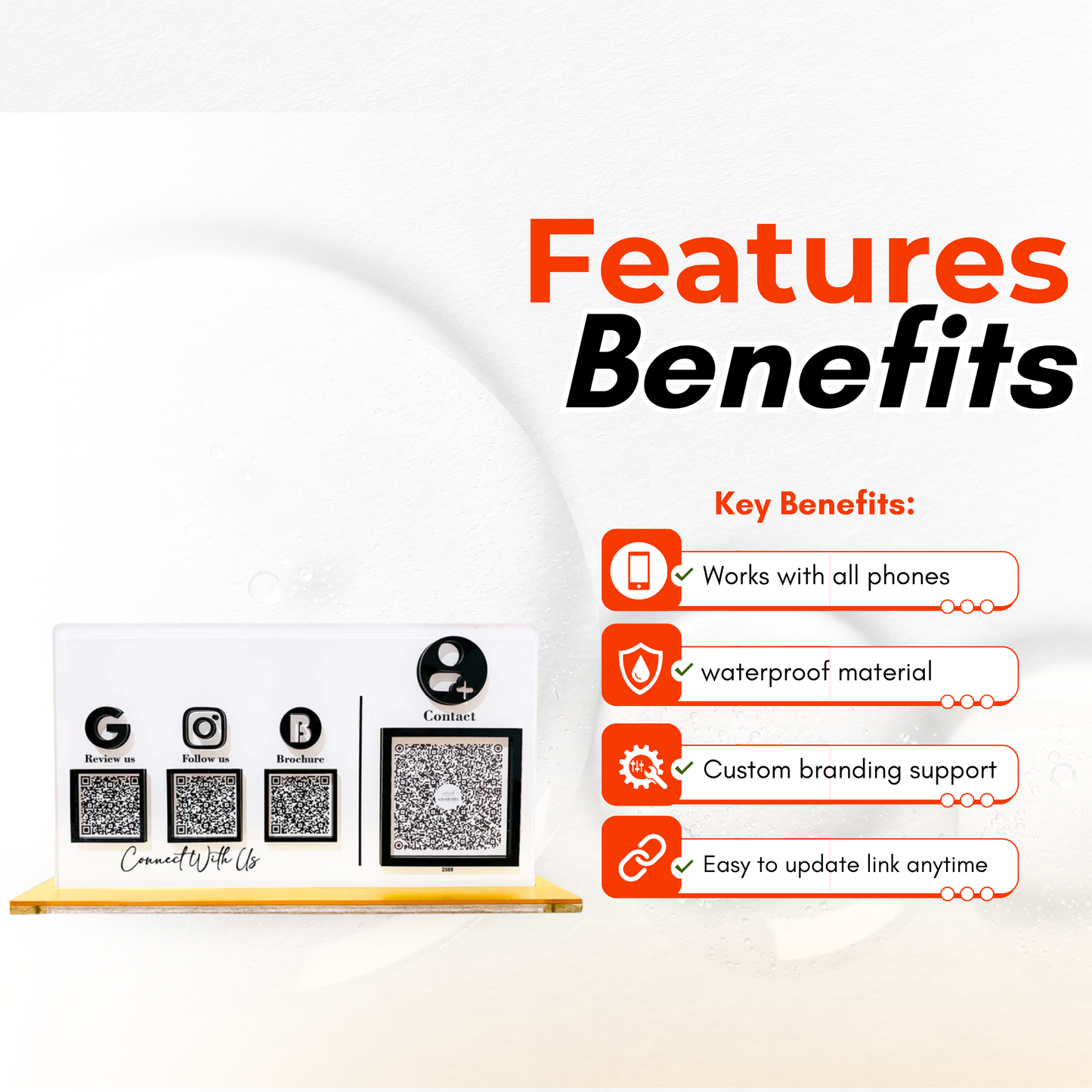 4 QR NFC Enabled White Horizontal White Colour QR Standee For Clinic