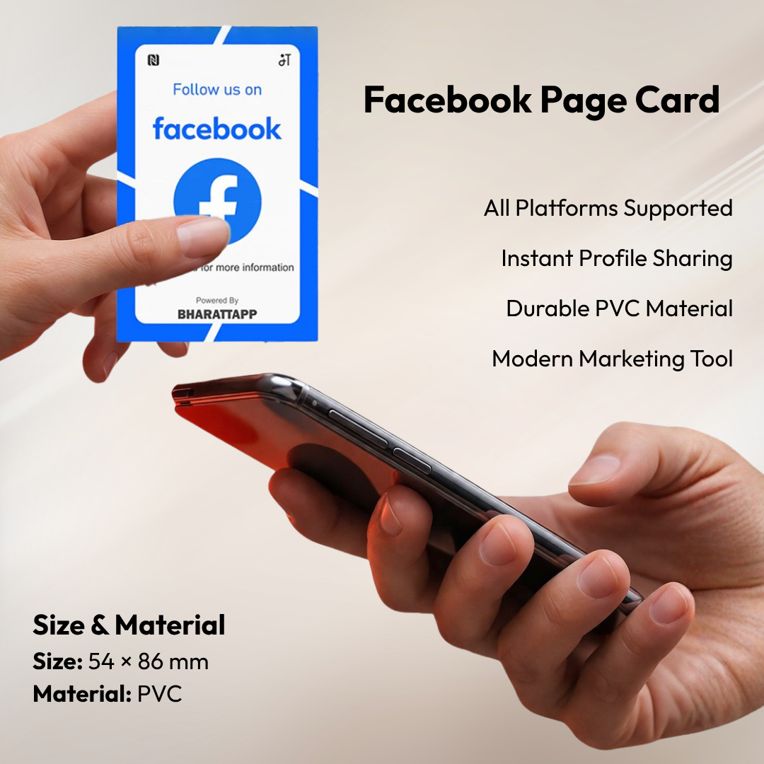 Facebook Social Media NFC Enabled QR Card