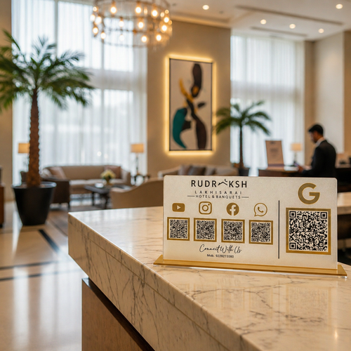 5 QR NFC Enabled Horizontal Payment  Standee