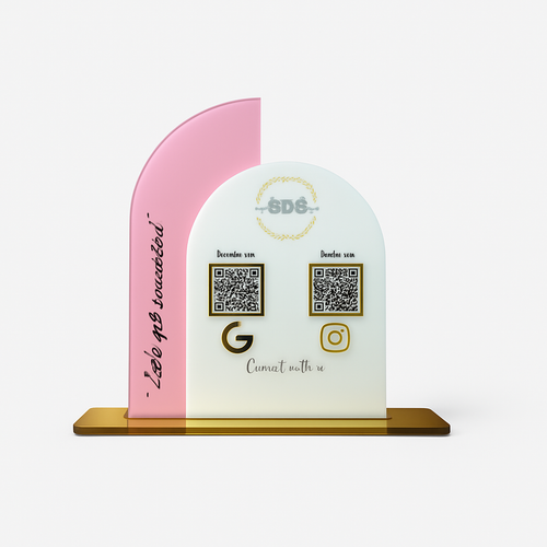 2 QR NFC Enabled Custom Shape Standee for Shops and Clothing Store and Boutiques