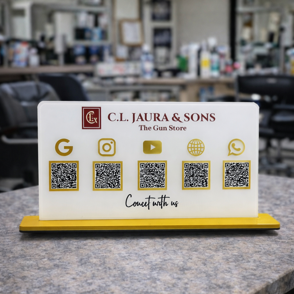 5QR NFC Enabled Premium Standee - Landscape