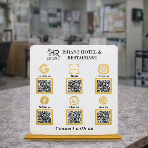 6QR NFC Enabled Premium Standee For Restaurant & Cafe