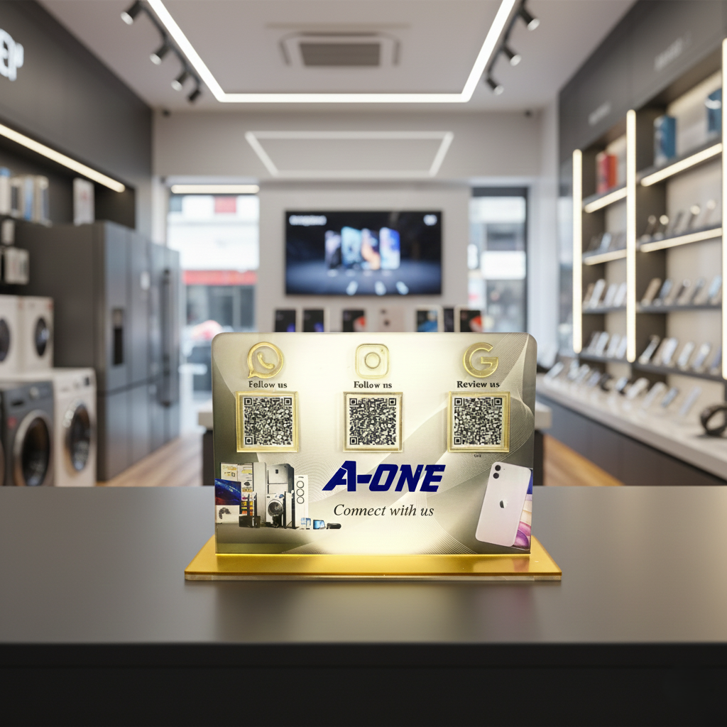 3 QR NFC Enabled Standee for Mobile Shops and Electronics