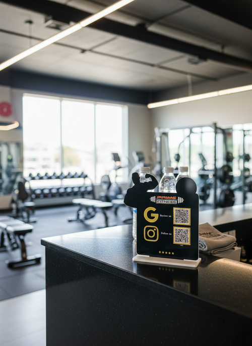 2 QR NFC Enabled Standee for Gym & Fitness Studio