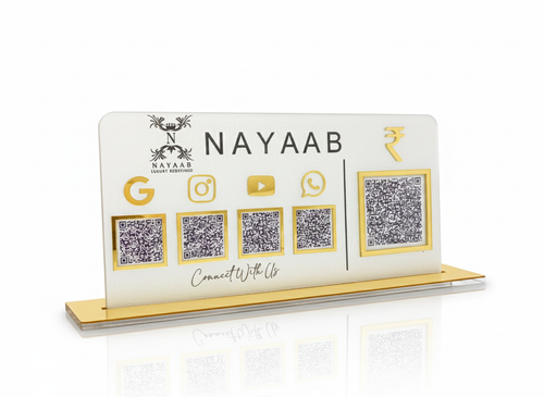 5 QR NFC Enabled Horizontal Payment  Standee