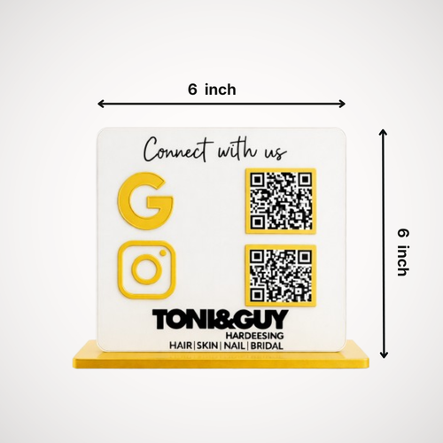 Smart NFC Enabled 2 QR Table Top Standee - Icon Edition For Salon and spa