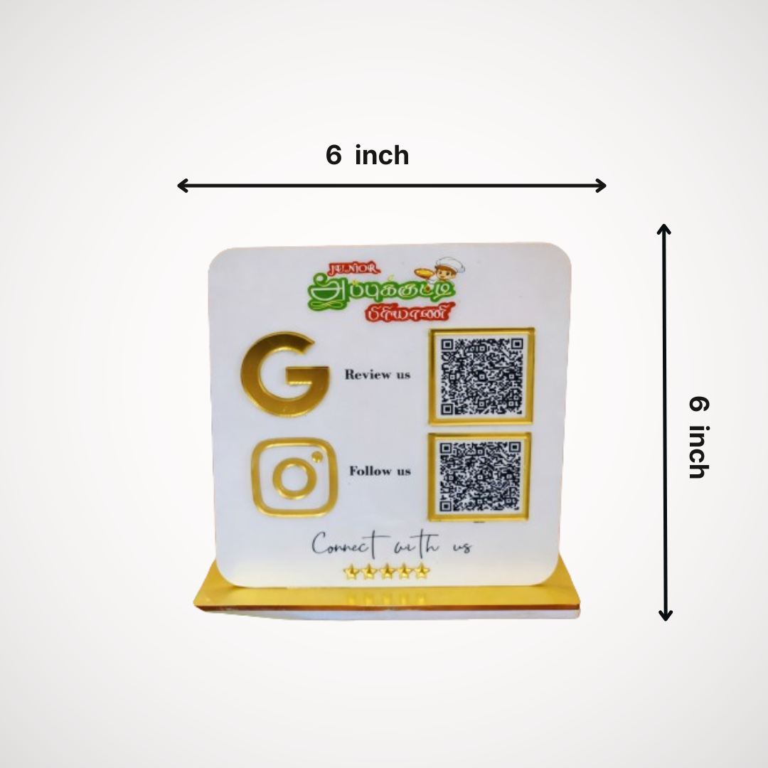2 QR NFC Enabled Digital White Standee for Cafes & Restaurents