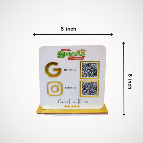 2 QR NFC Enabled Digital White Standee for Cafes & Restaurents
