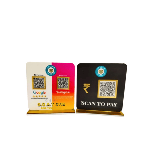 2 QR NFC Enabled Colorful Bundle for Shops Cafes Clinics & Offices - Pack of 2