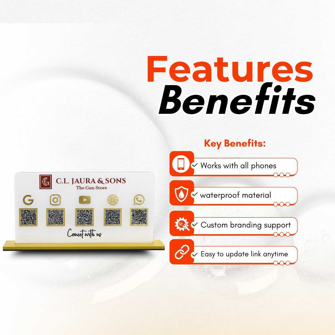 5QR NFC Enabled Premium Standee - Landscape