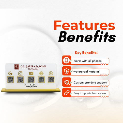 5QR NFC Enabled Premium Standee - Landscape