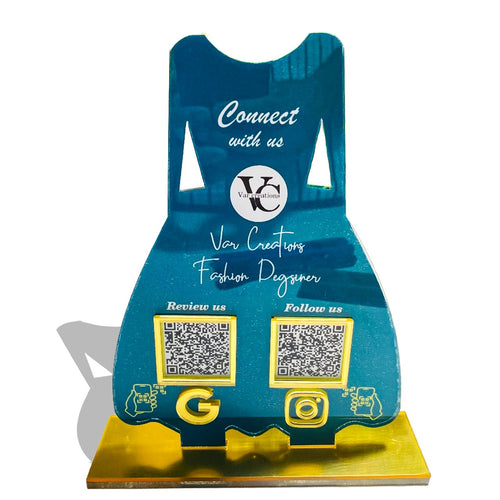 2 QR NFC Enabled Dress- Shaped Qr Acrylic Standee