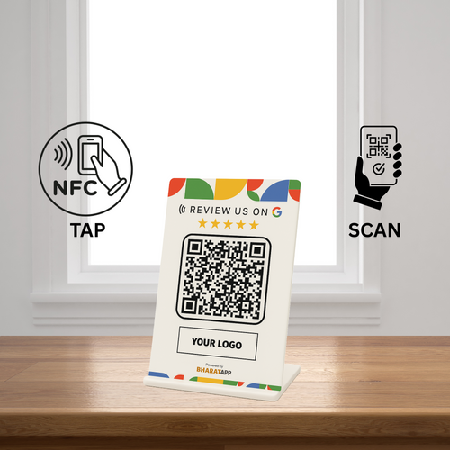 Google reviews PVC NFC Enabled QR Code Standee