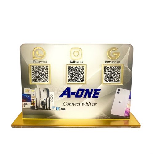 3 QR NFC Enabled Standee for Mobile Shops and Electronics