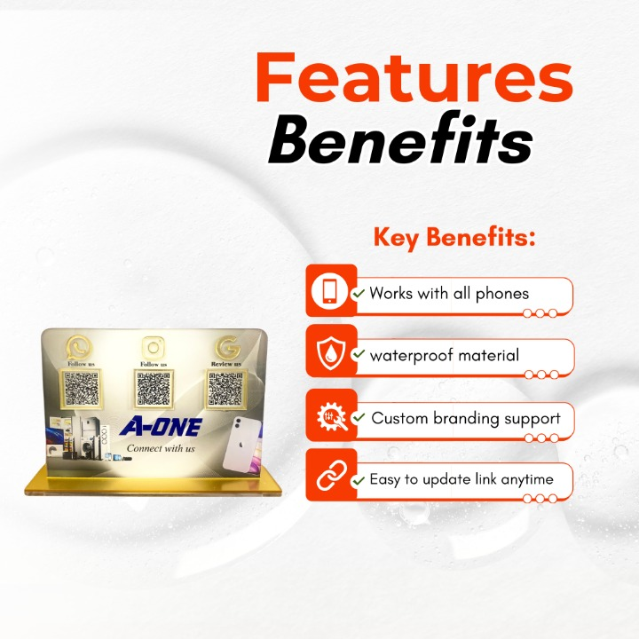 3 QR NFC Enabled Standee for Mobile Shops and Electronics