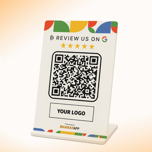 Google reviews PVC NFC Enabled QR Code Standee