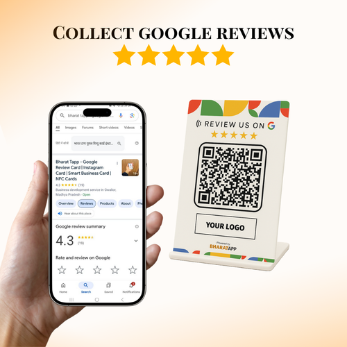 Google reviews PVC NFC Enabled QR Code Standee